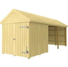 Garage i trä med tillhörande carport
