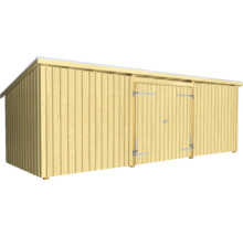 Redskapsbod Nordic Multi Trädgårdshus 14m² 3 moduler med dubbeldörr och stängd front inkl. takpapp/aluminiumlister