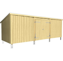 Redskapsbod PLUS Nordic Multi Trädgårdshus 14m² 3 moduler med dubbeldörr och stängd front inkl. takpapp/aluminiumlister/stolpfötter