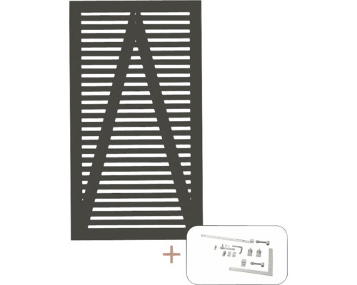 Enkelgrind PLUS Tokyo 100x180cm grå inkl. beslag