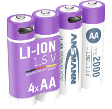 Ansmann Li-ionbatterier, fyrpack AA-batterier