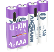 Ansmann 4-pack AAA litiumjonbatterier med 1,5 volt