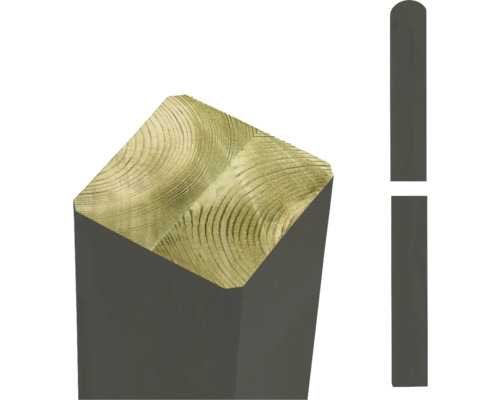 Omlimmad stolpe PLUS 9x9x148 cm rundad topp grå