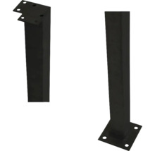 Stålstolpe PLUS med fot 4,5x4,5x103,3cm för ledstång svart