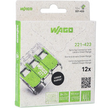 Wago 221-423 Kopplingsklämma med spakar Green Range, 12 stycken