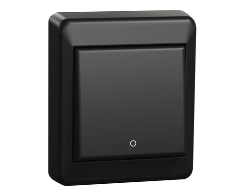 Svart strömbrytare med kontrollampa