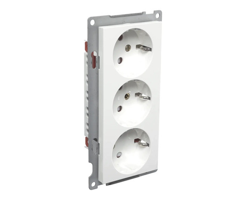 Trefaldigt vägguttag för väggmontage