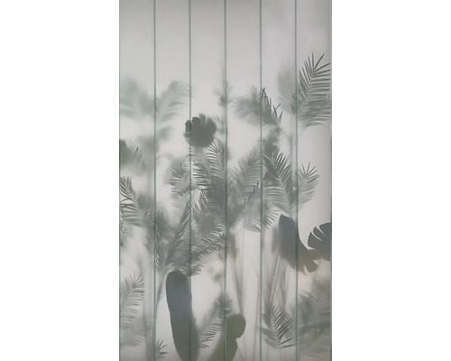 Glasbetongvägg med växtmönster