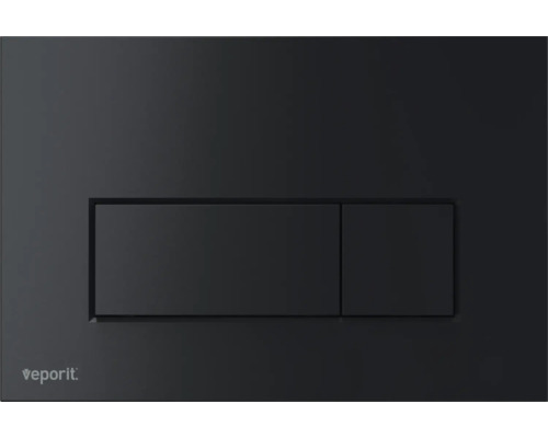 Spolknapp VEPORIT Square platta svart matt / knapp svart matt med anti-fingerprint och antibakteriell Veporit tryckplatta för WC
