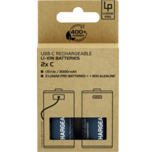 Lumak Pro USB-C uppladdningsbara Li-ion batterier, 2-pack C