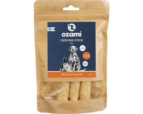 Hundgodis OZAMI premium chewstick elk 3-pack 14cm Ozami tuggleksälg, hundgodis i förpackning