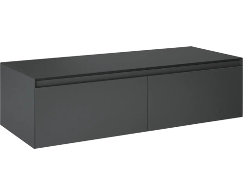Tvättställsunderskåp JUNGBORN Decem antracit matt MDF 2 lådor 120x31,9x45,8 cm Vägghängd tvättställsskåp med två dörrar