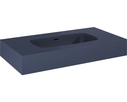 Tvättställ JUNGBORN Decem navy blå matt mineralmarmor 80,6x12x46 cm Rektangulärt tvättställ för bänkskiva av mineralgjutning