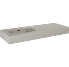 Tvättställ JUNGBORN Decem beige fume matt mineralmarmor förvaringsplats höger 121x12x46 cm
