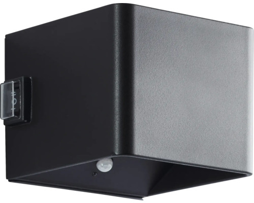 Kubisk vägglampa med rörelsesensor för utomhusbruk