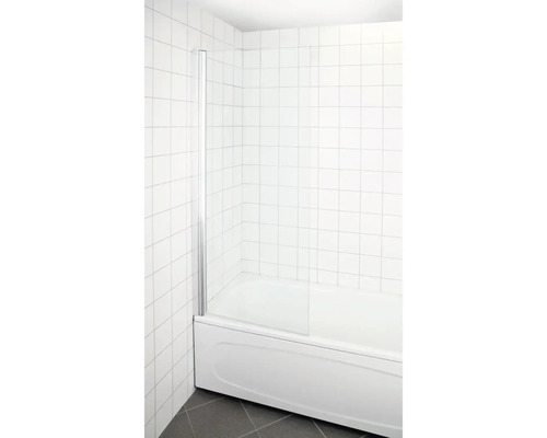 Badkarsvägg ARROW bath svängbar aluminium klarglas vändbar 800x1500 mm 7390596