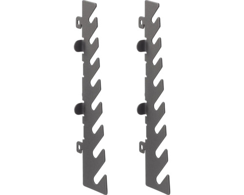 Verktygsnyckelhållare ELFA för förvaringstavla 21x190x48mm matt grå 2-pack 4700113 Två verktygshållare i metall
