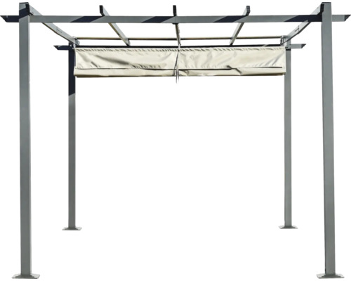 Pergola med infällbar sidovägg för trädgården