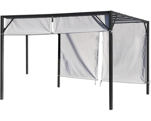 Paviljong med gardiner för utomhusbruk