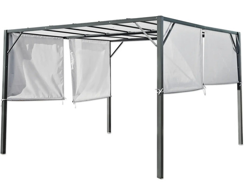 Trädgårdspaviljong med gardiner