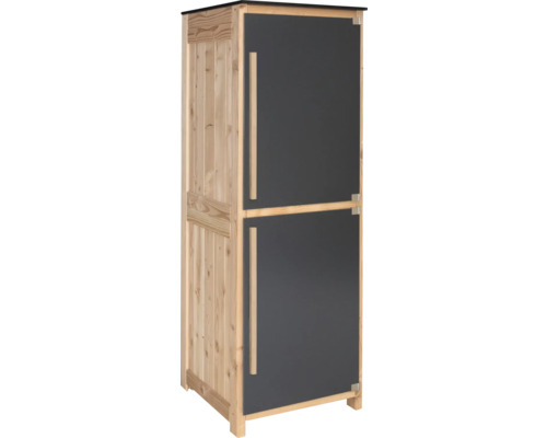 Trädgårdsskåp/utomhuskök KONSTA Typ 603 douglasgran/HPL 60x58x172cm antracit Trädgårdsskåp av trä med två dörrar