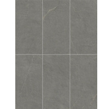 Sex gråa golvplattor med matt yta