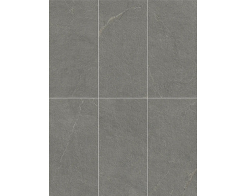 Sex gråa golvplattor med matt yta