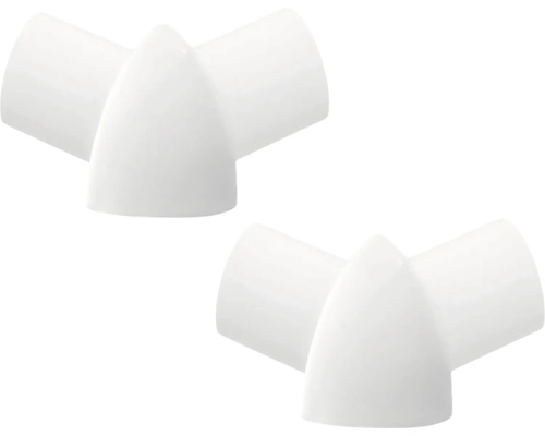 Hörnstycke DURAL Durabord PVC vit 8mm 2-pack Två vita T-kopplingar i plast för rör