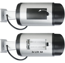 Batterifack för en utomhuslampa öppen för två 1,5V AA-batterier