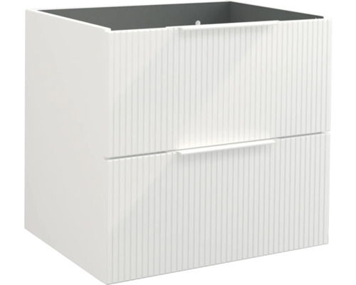 Tvättställsunderskåp JUNGBORN Quattro vit matt med handtagslist vit 60x55x46 cm Tvättställsskåp med två lådor för badrum