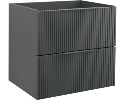 Tvättställsunderskåp JUNGBORN Quattro mattsvart med handtagslist svart 60x55x46 cm