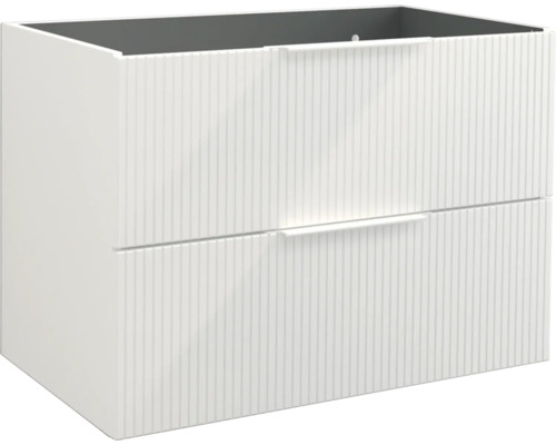 Tvättställsunderskåp JUNGBORN Quattro vit matt med handtagslist vit 80x55x46 cm Tvättställsskåp med två lådor