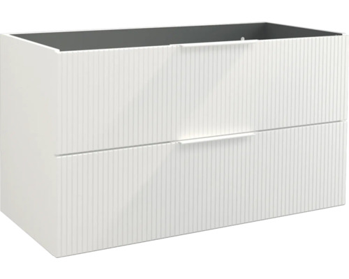 Tvättställsunderskåp JUNGBORN Quattro vit matt med handtagslist vit 100x55x46 cm Tvättställsskåp med två lådor