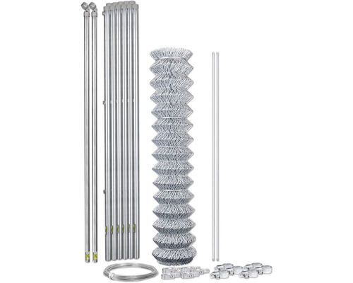 Komplett set metallnätstängsel med stolpar och tillbehör