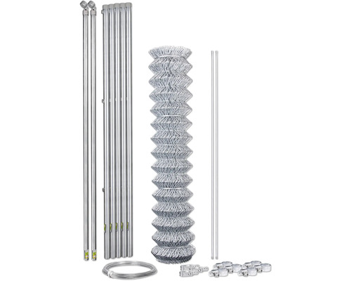 Komplett set för kedjelänkstängsel med stolpar, tråd och tillbehör