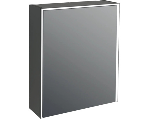 Spegelskåp med belysning JUNGBORN Quattro sedici nove svart matt 60x70 cm LED