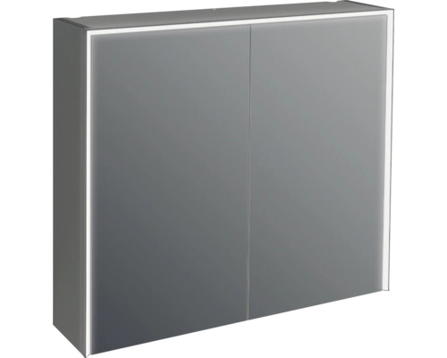 Spegelskåp med belysning JUNGBORN Quattro sedici nove svart matt 80x70 cm LED