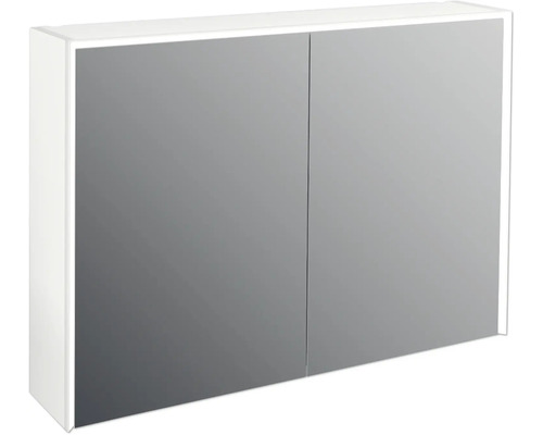 Spegelskåp med belysning JUNGBORN Quattro sedici nove vit matt 100x70 cm LED Spegelskåp med två dörrar för badrummet