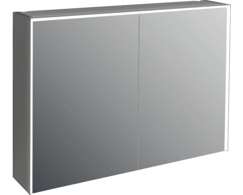 Spegelskåp med belysning JUNGBORN Quattro sedici nove svart matt 100x70 cm LED Spegelskåp med belysning och två dörrar