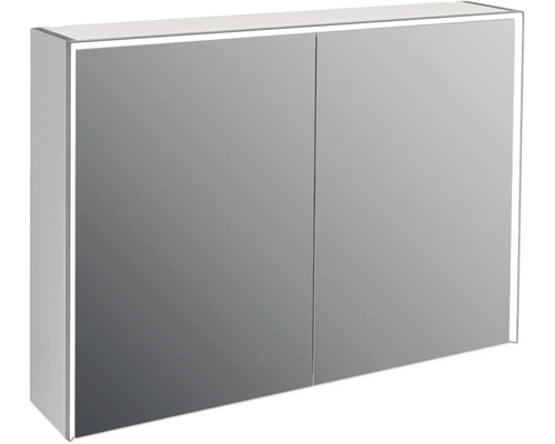 Spegelskåp med belysning JUNGBORN Quattro sedici nove grå matt 100x70 cm LED