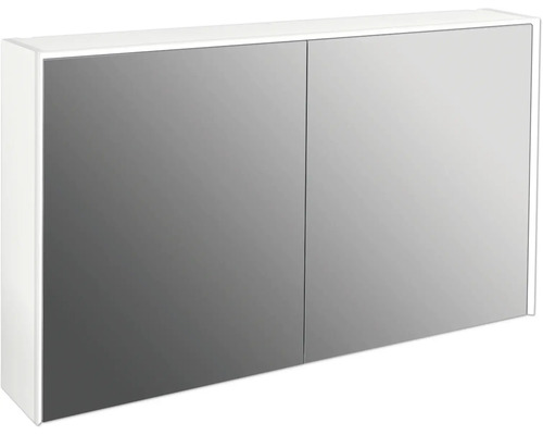 Spegelskåp med belysning JUNGBORN Quattro sedici nove vit matt 120x70 cm LED Spegelskåp med två dörrar för badrummet