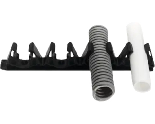 Rörklammer med korrugerat rör och slätt rör