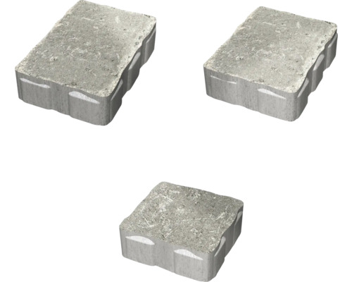 Marksten BENDERS Ocala multisize gråmix 50mm Tre betongplattor för trädgårds- och landskapsarkitektur