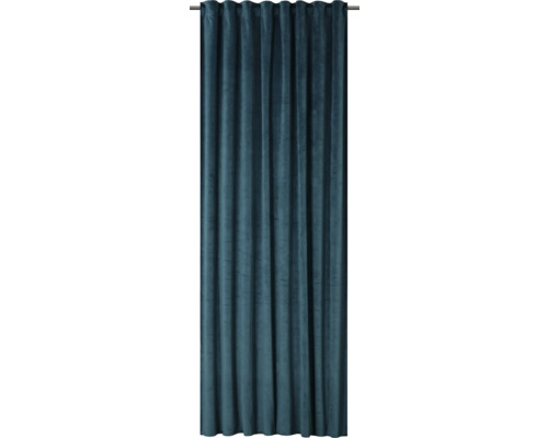 Sammetsgardin Velvet m. veckband blå 140x280cm Sammetsgardin Velvet m. veckband blå 140x280cm