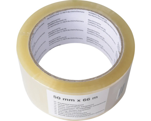 Rulle transparent packtejp med 50 mm bredd och 66 m längd