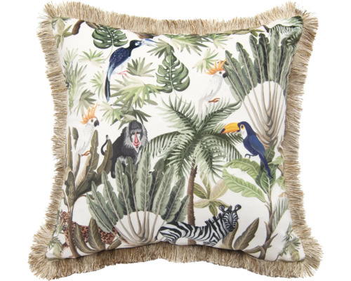 Kudde SOLEVITO Velvet Jungle beige grön 45x45cm Kudde SOLEVITO Velvet Jungle beige grön 45x45cm