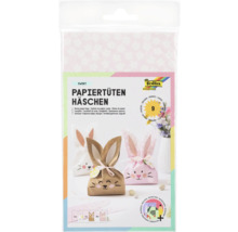 Förpackning med nio papperspåsar för påskpresenter i kanindesign