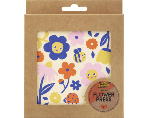 Blompress baspaket i kartongförpackning med blomdesign