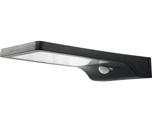 Svart LED-solarlampa med rörelsesensor för väggmontering