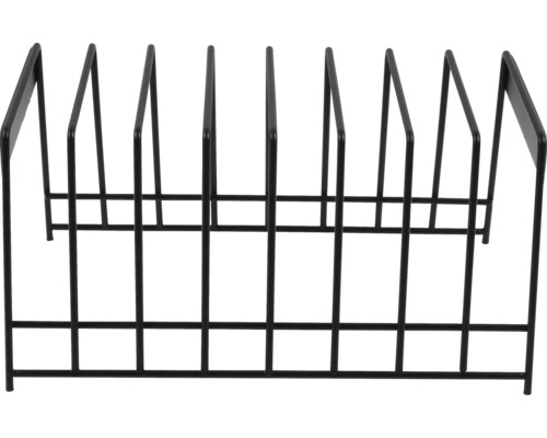 Svart tidskriftssamlare i metall med sju fack